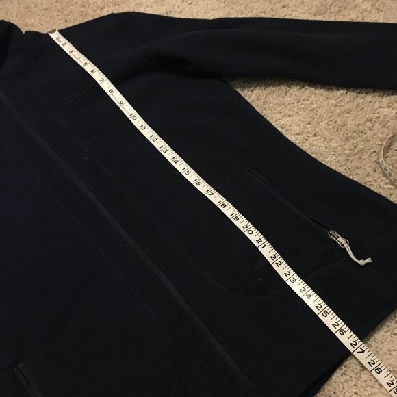 Seaside 2 Sweater Fleece Jacket Dark Navy Blue Zip Up High Collar - Picture 15 of 16